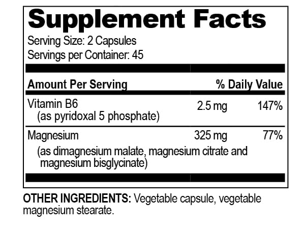 Étiquette Life Enhancement Ultra Triple Magnesium recto pour information claire