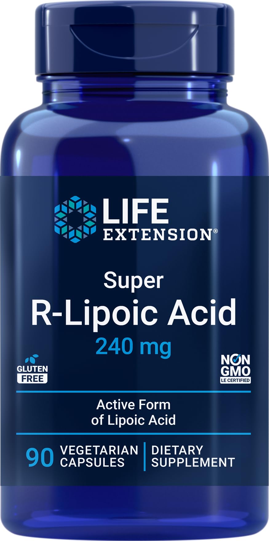 Life Extension Super R-Lipoic Acid, boîte 90 capsules, énergie potentielle au quotidien.