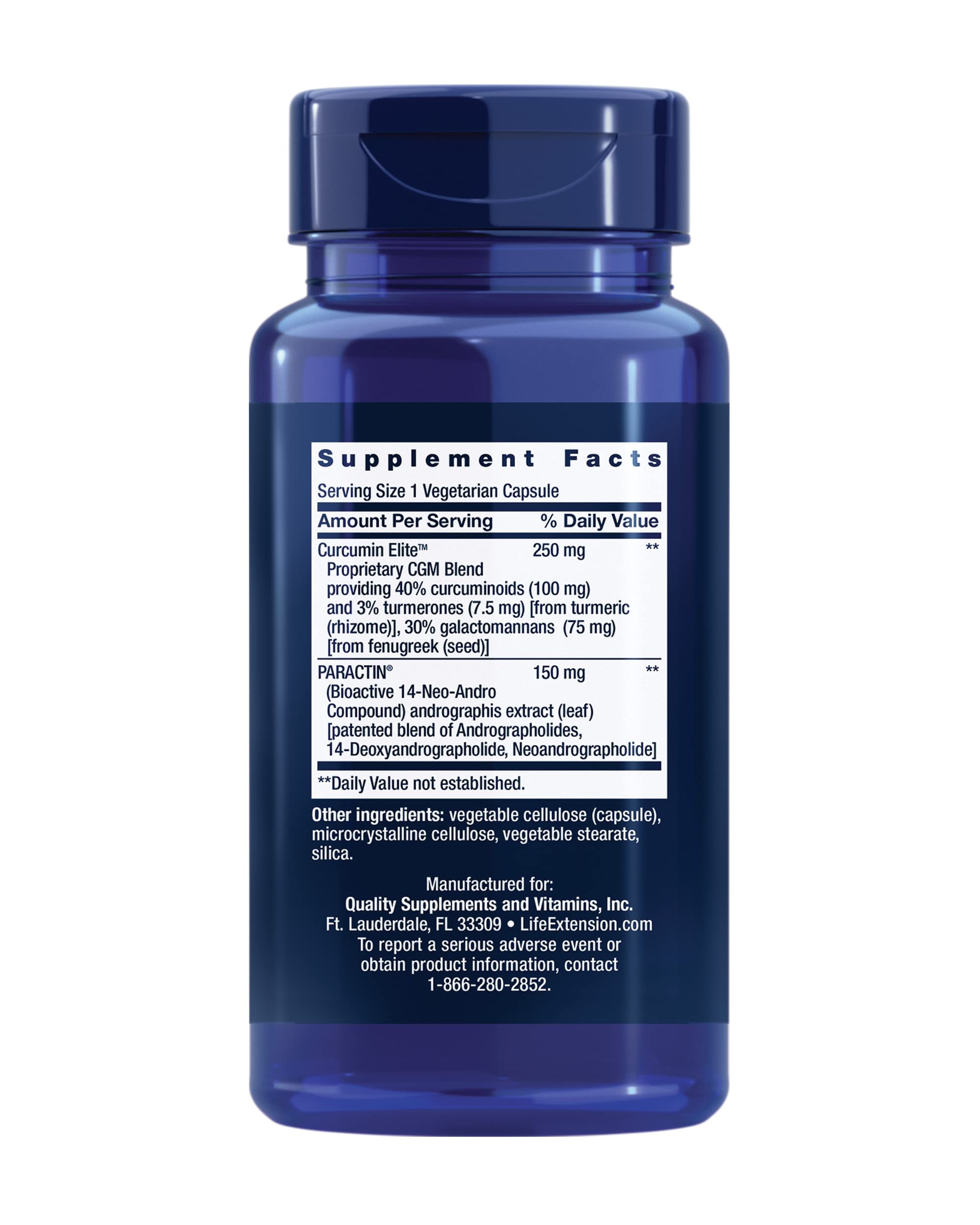 Life Extension Arthro-Immune: étiquette montrant végétarien et sans gluten.