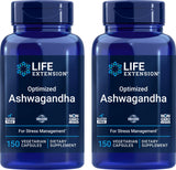 Life Extension Ashwagandha optimisé, bouteille 2x150 capsules, soutien quotidien