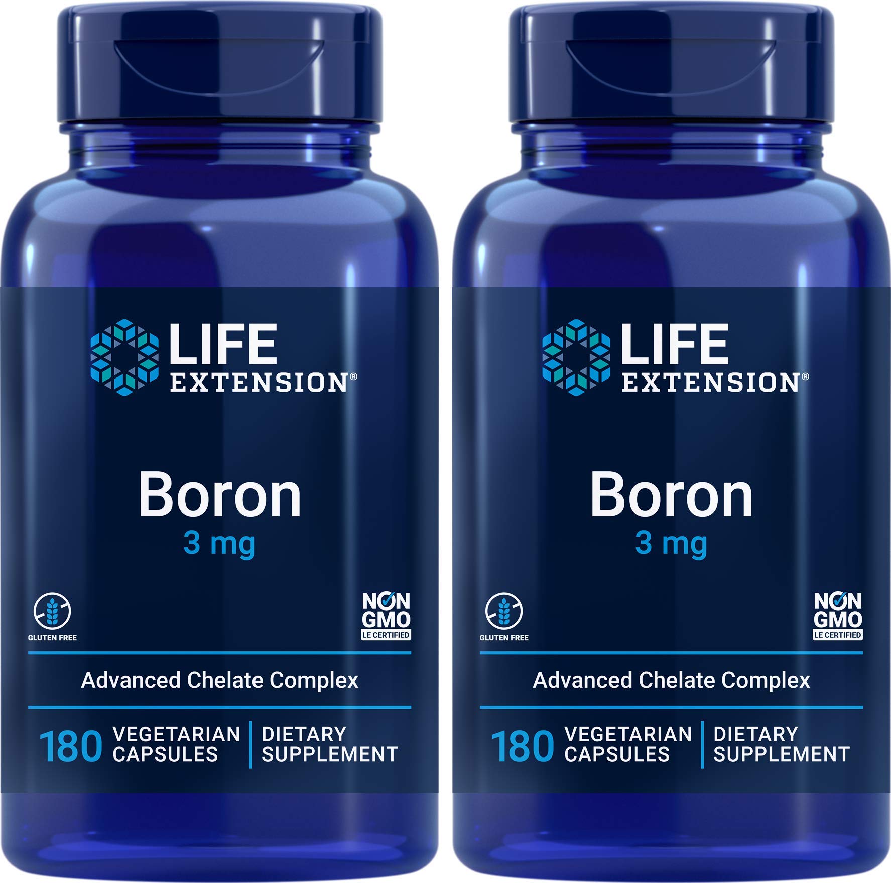 Life Extension Boron 3 mg, flacon 180 capsules pour soutien osseux potentiel.