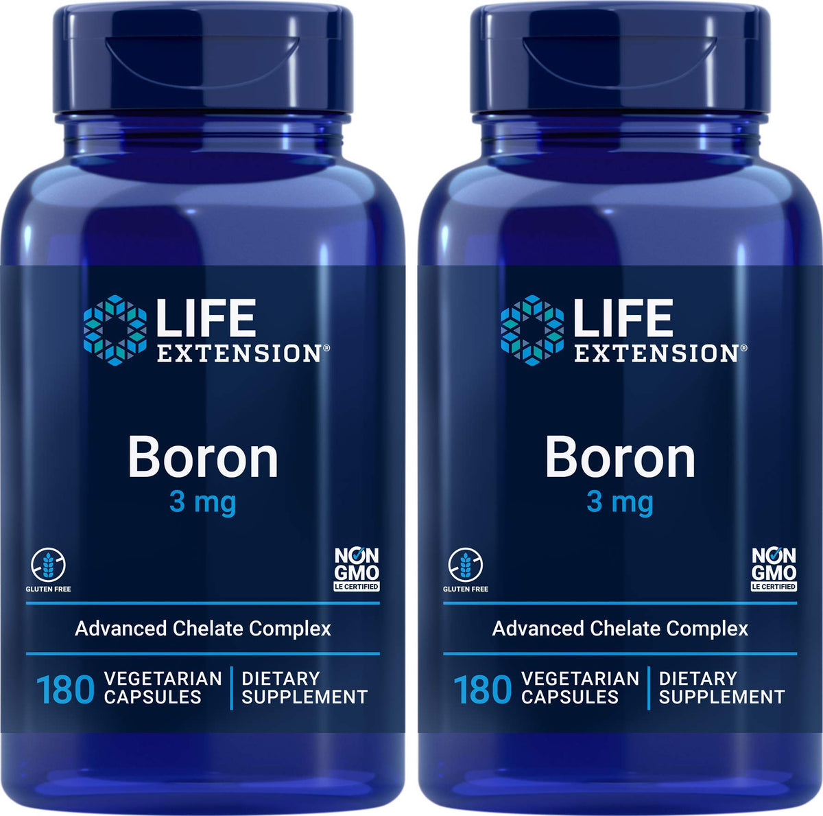 Life Extension Boron 3 mg, flacon 180 capsules pour soutien osseux potentiel.
