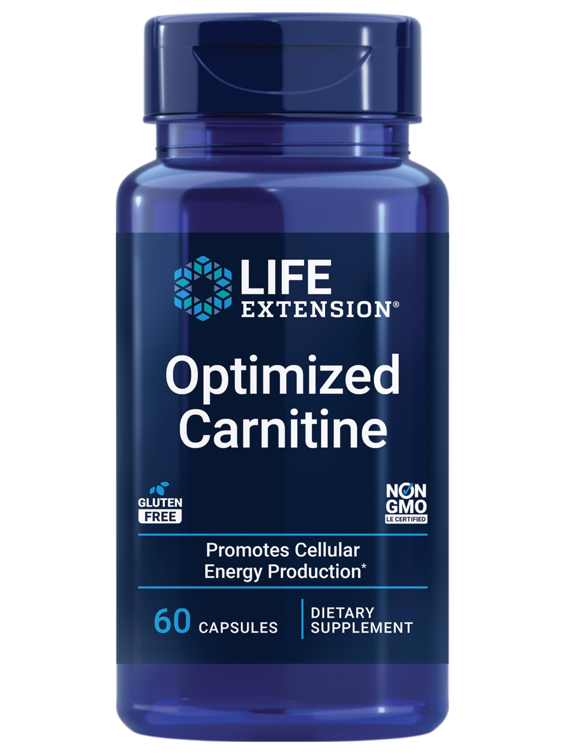 Life Extension Carnitine Optimisee: flacon illustrant énergie et clarté mentale potentielles