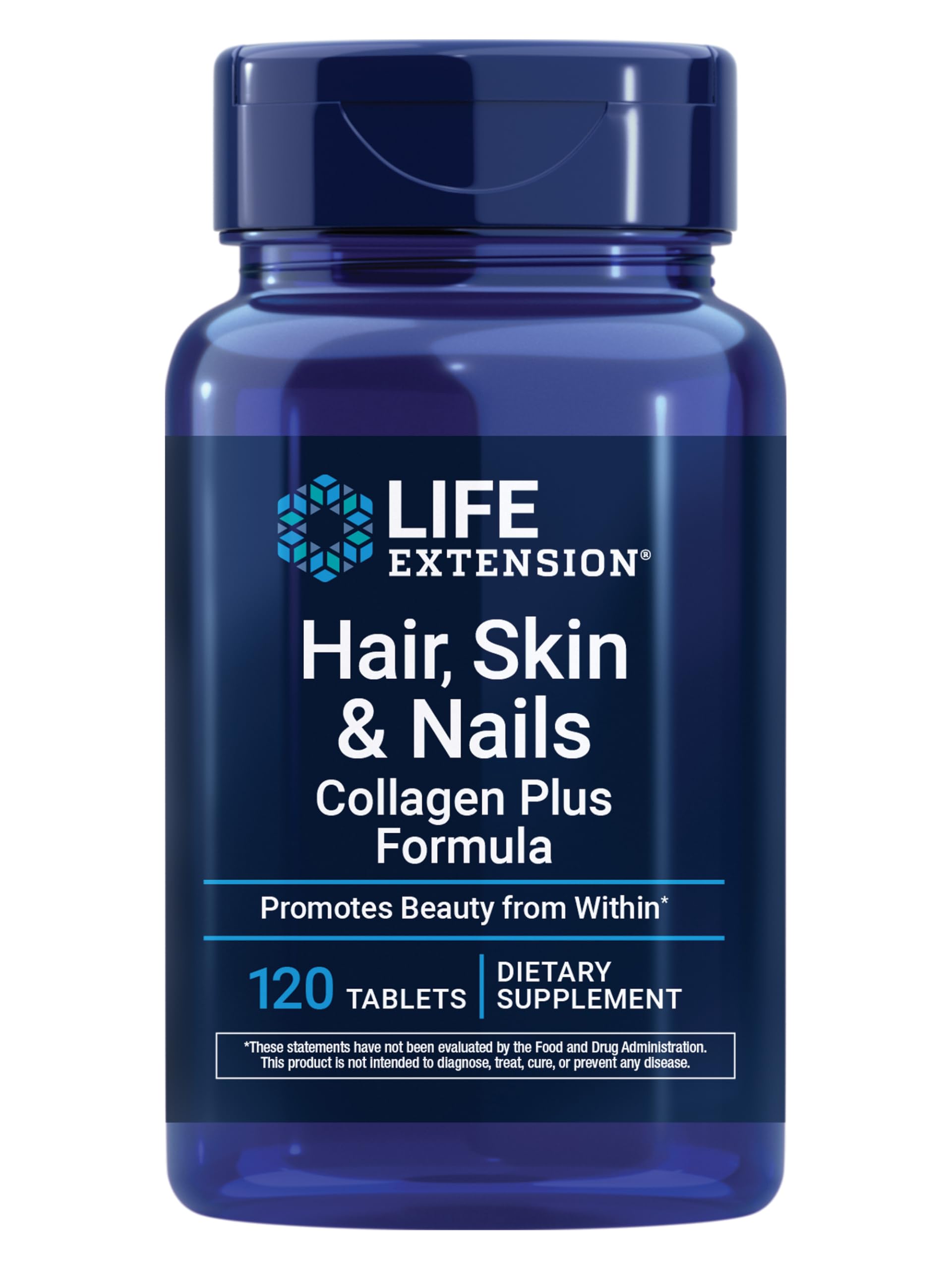 Life Extension Collagène Plus – cheveux forts et éclatants grâce au collagène et biotine.