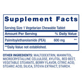 Life Extension Comprimés de 600 mg PEA visibles dans le flacon.