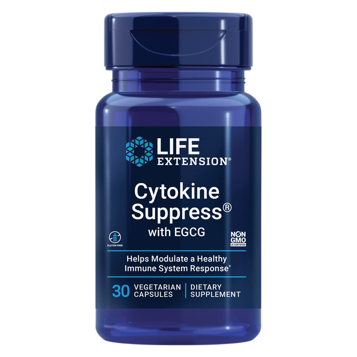 Life Extension Cytokine Supp EGCG - bouteille avec capsules faciles à avaler pour le quotidien