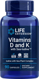 Life Extension D et K avec iode marine, capsules – prise quotidienne facile.