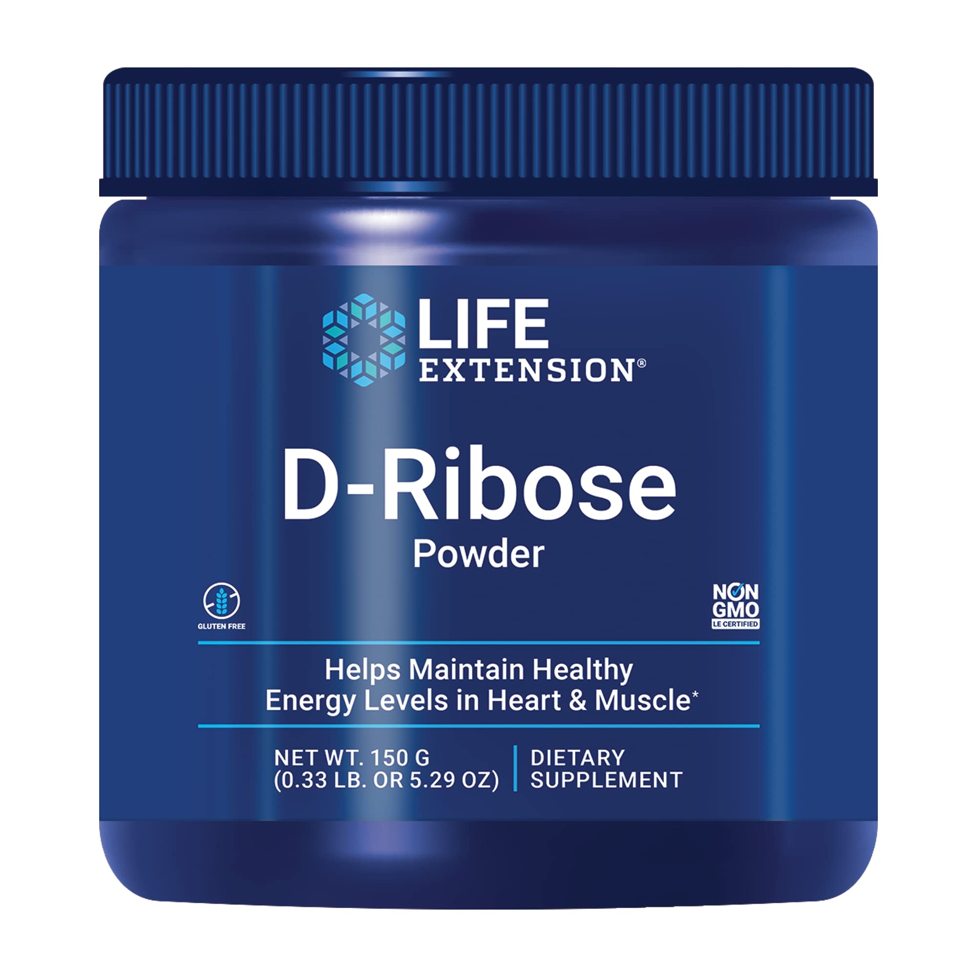 Life Extension D-Ribose Poudre – bocal, énergie potentielle soutenue au quotidien.