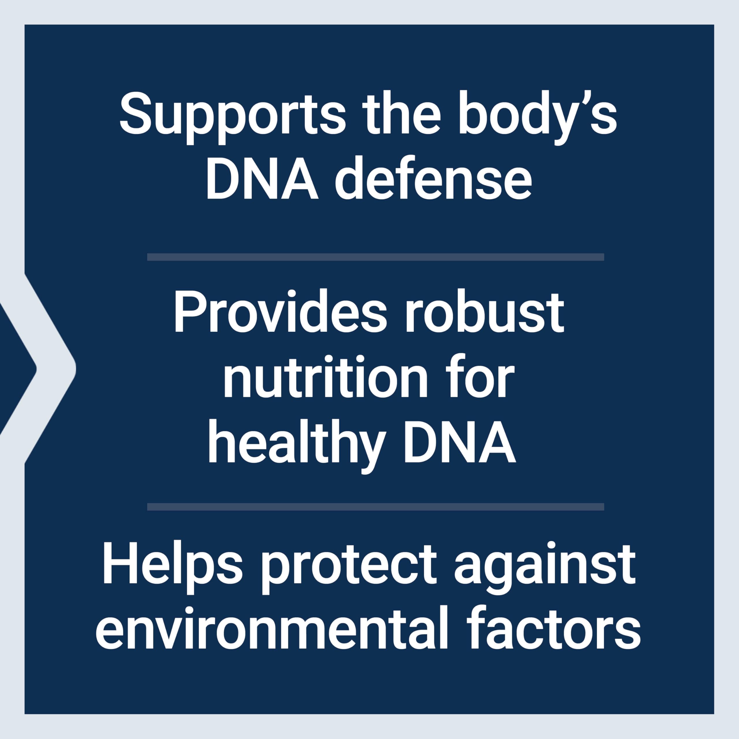Life Extension DNA Protection – etiquette: étiquette détaillant les ingrédients et usage.