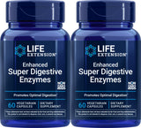 Life Extension Enhanced Super Digestive Enzymes, pack de 2 bouteilles, soutien potentiel à la digestion
