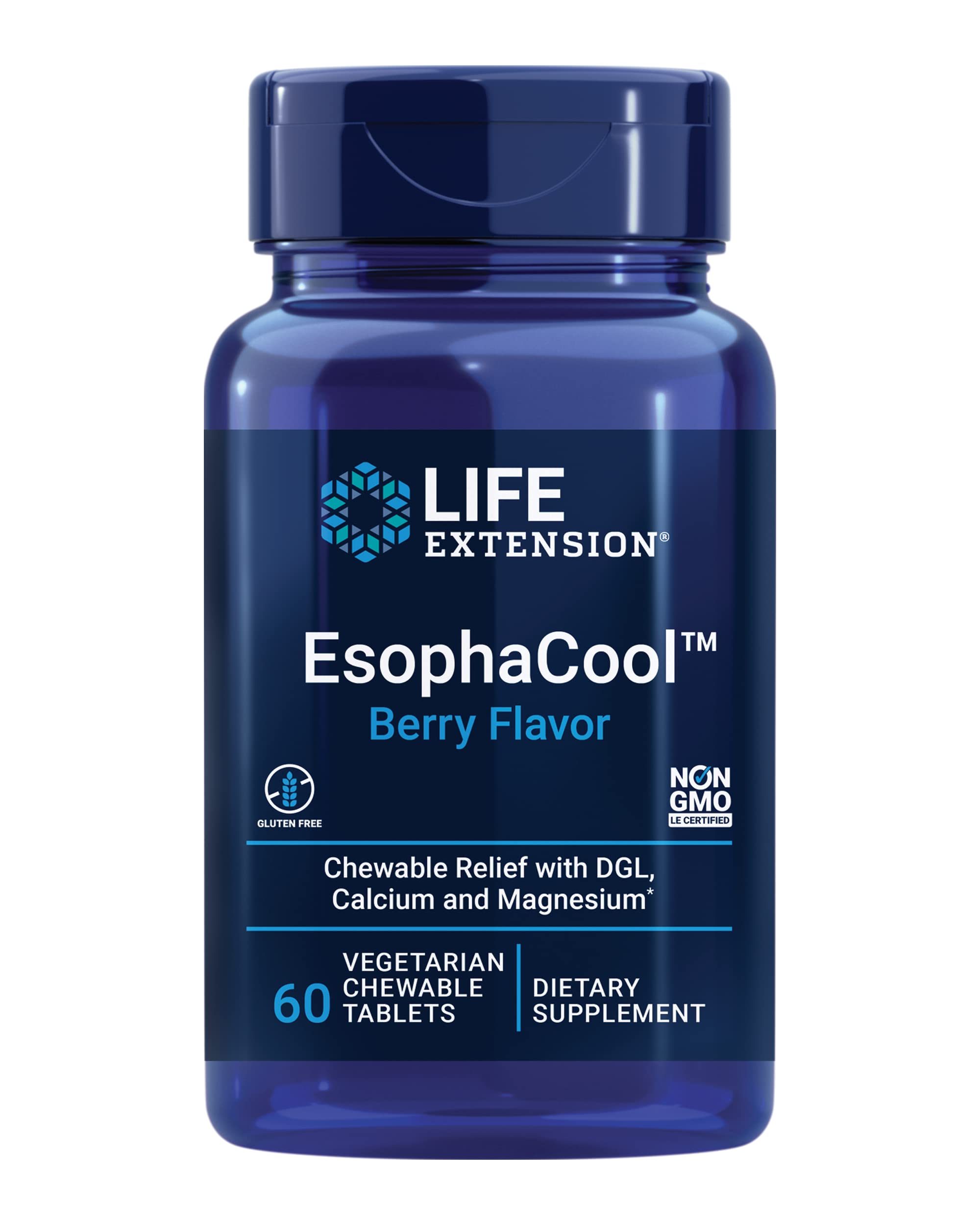 Life Extension EsophaCool boite 60 comprimés masticables, facilite le confort digestif au quotidien.