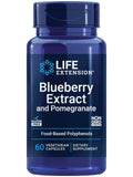 Life Extension Extrait Myrtille Grenade – bouteille montrant l'emballage et le potentiel soutien vasculaire.
