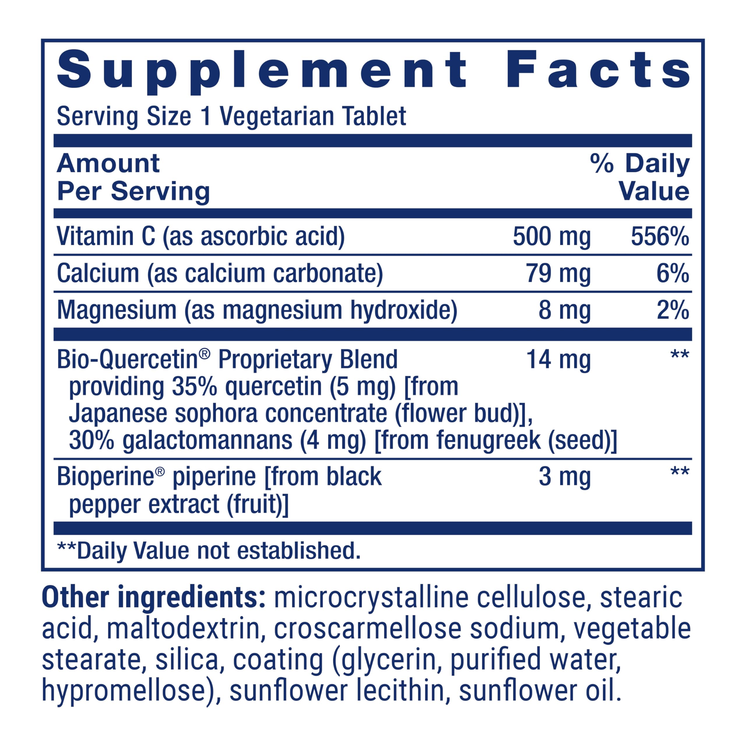 Life Extension Fast-C et Bio-Quercetin, comprimés, absorption accrue grâce à Bio-Quercetin et fenugrec.