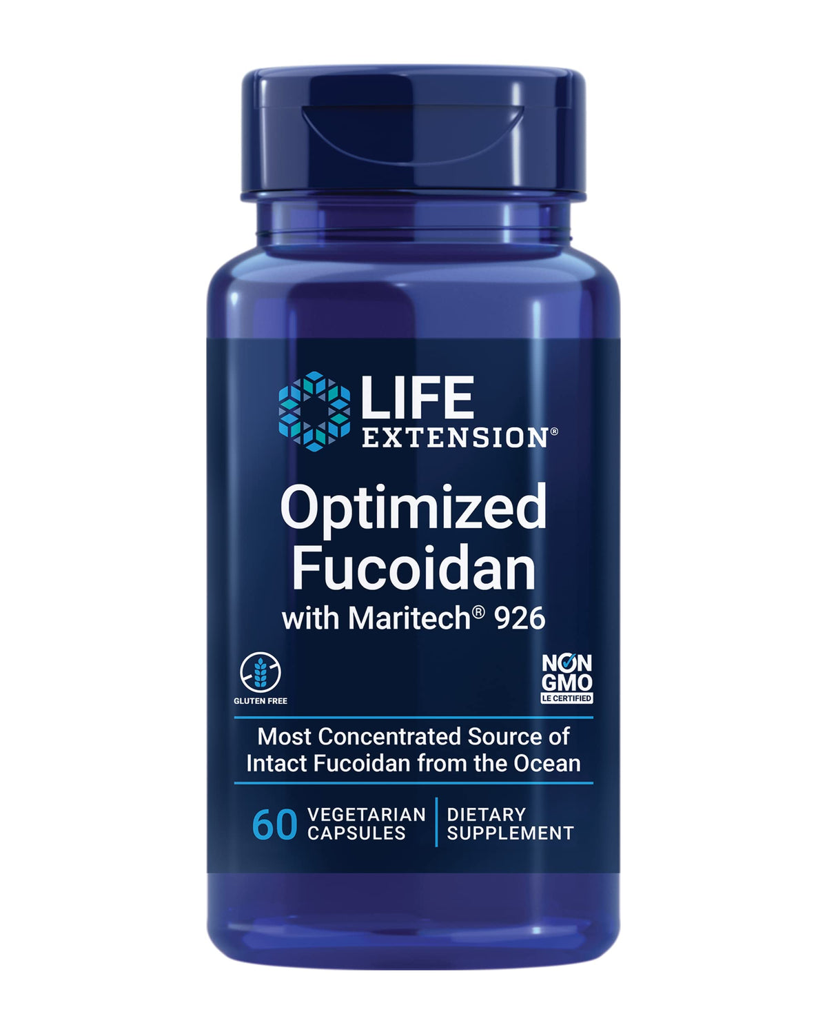 Life Extension Fucoidan Maritech 926, bouteille de gélules végétariennes, soutien immunitaire potentiel.