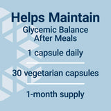 Life Extension Glycemic Guard — ingrédients non-OGM et sans gluten visuellement présentés.