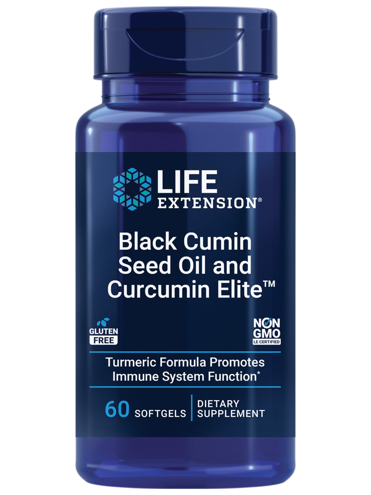 Life Extension huile cumin noir curcumine elite - Bouteille: soutien potentiel immunitaire au quotidien.