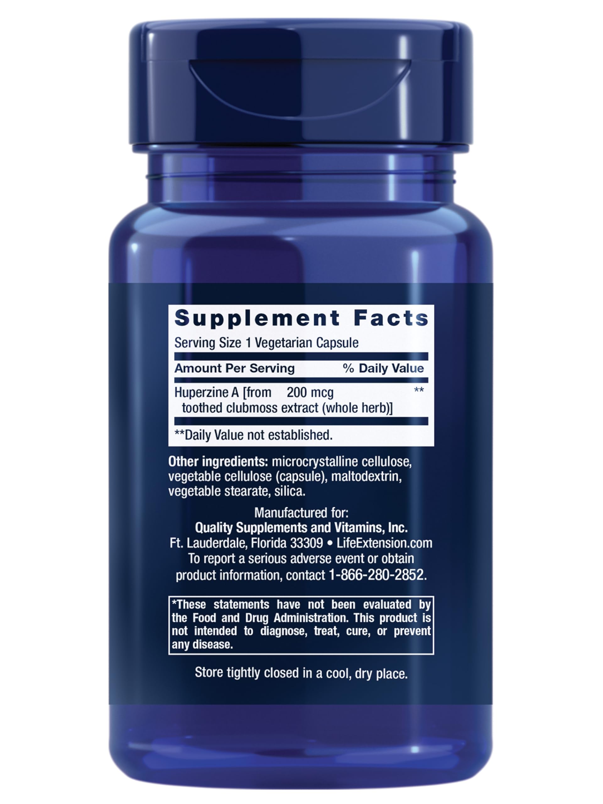 Life Extension Huperzine A – capsules végétariennes sans gluten pour routine quotidienne