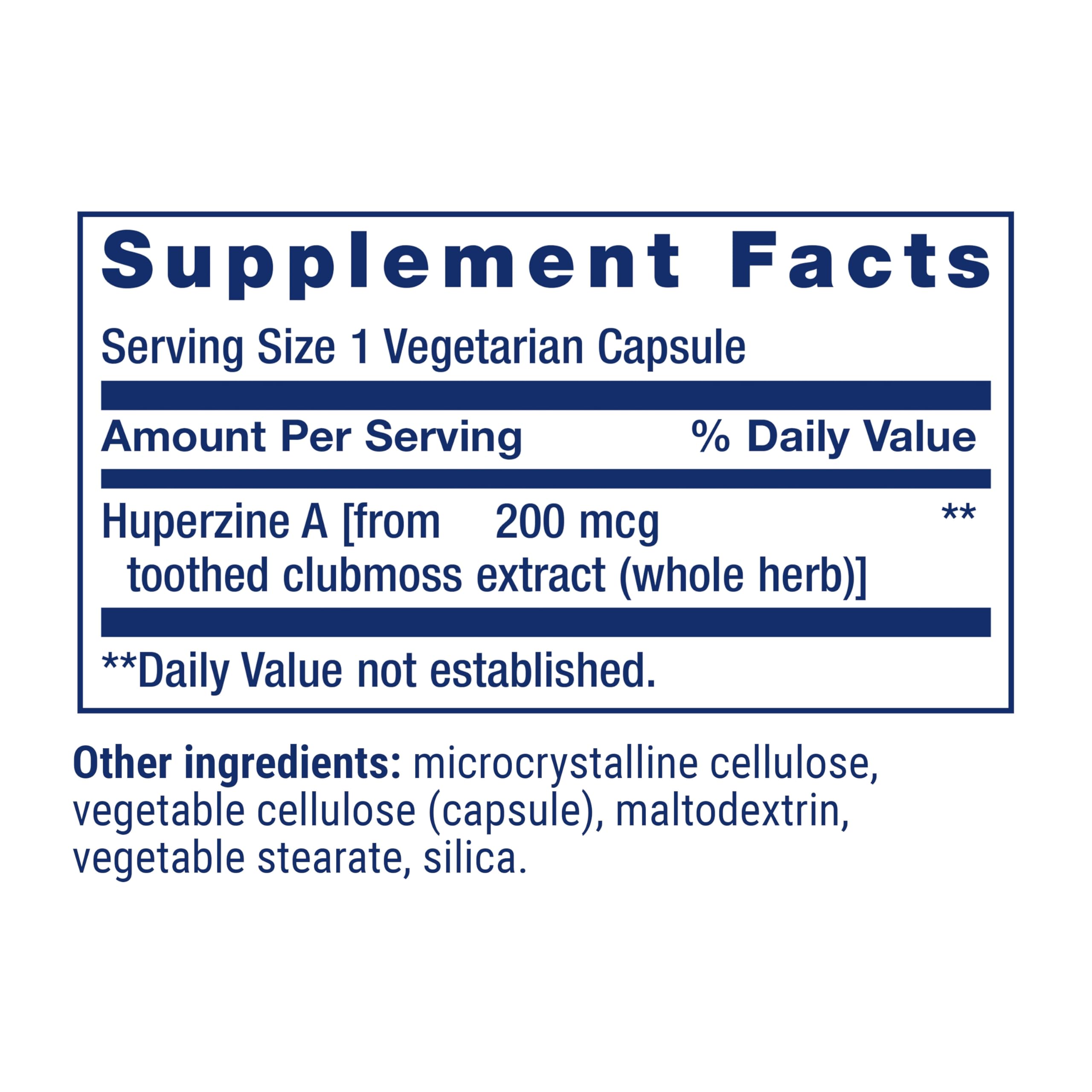 Life Extension Huperzine A – extrait mousse de club chinois 200mcg et étiquette