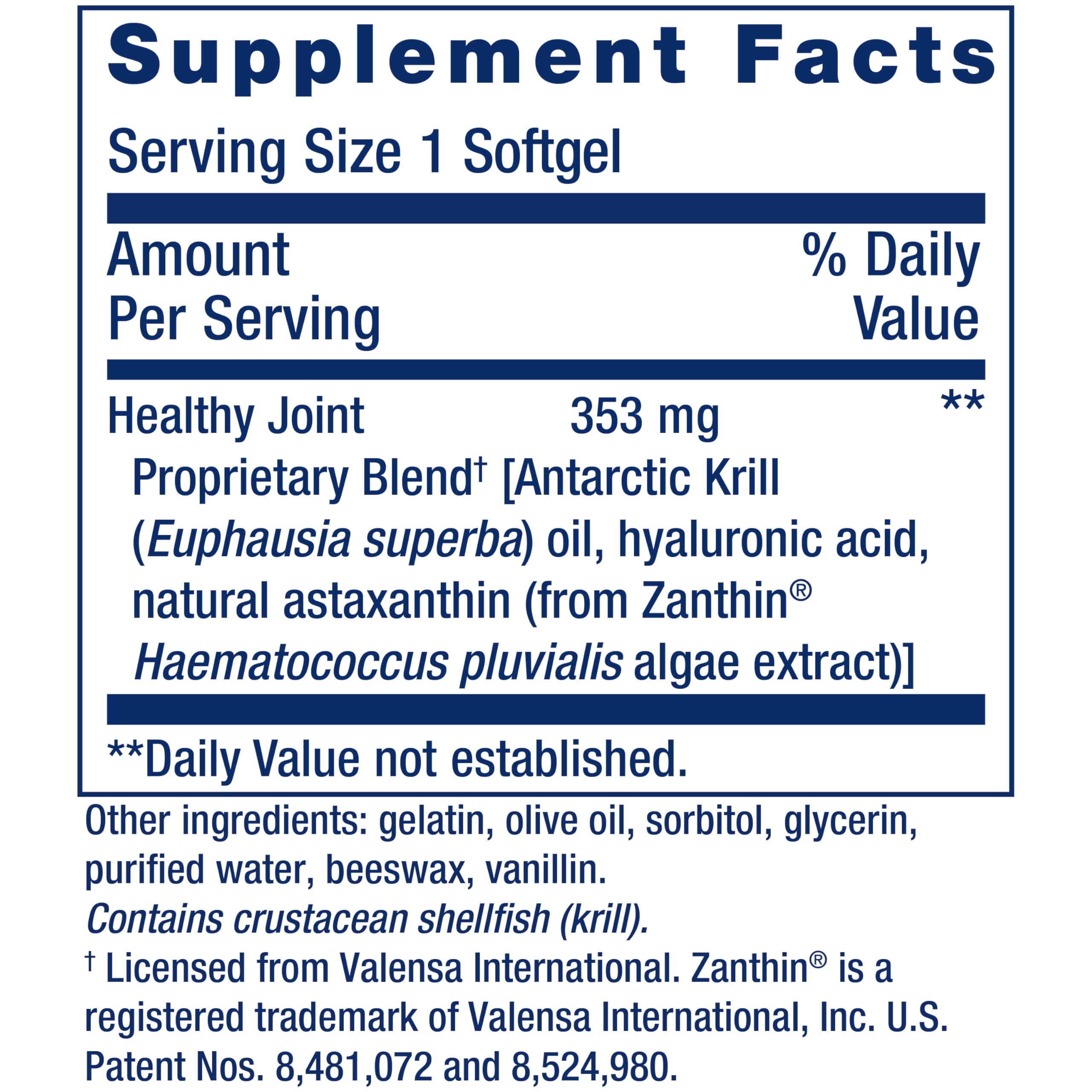 Life Extension Krill – étiquette et informations produit et traçabilité