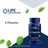 Life Extension L-Theanine, acide aminé issu du thé, favorise l'équilibre nerveux.