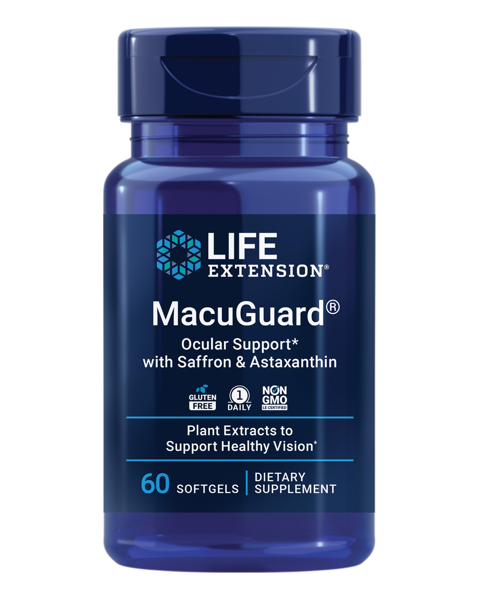 MacuGuard Life Extension : bouteille de gélules pour le soutien oculaire