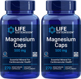 Life Extension magnésium 500 mg – bouteille verte, soutien potentiel détente et énergie.