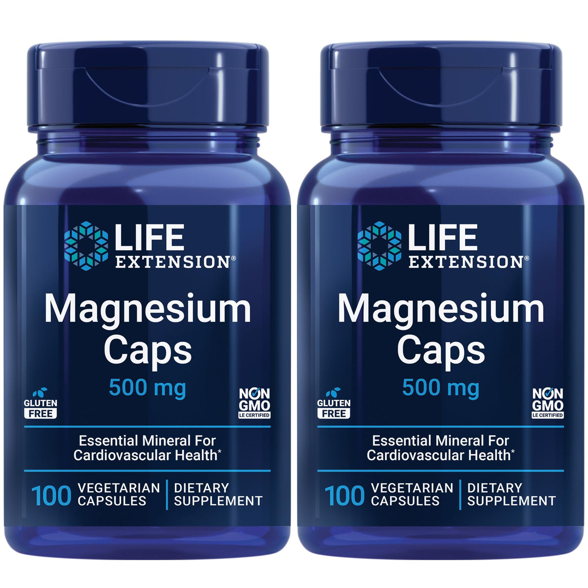 Life Extension Magnésium Caps: bouteille et gélules 500 mg pour l'énergie quotidienne