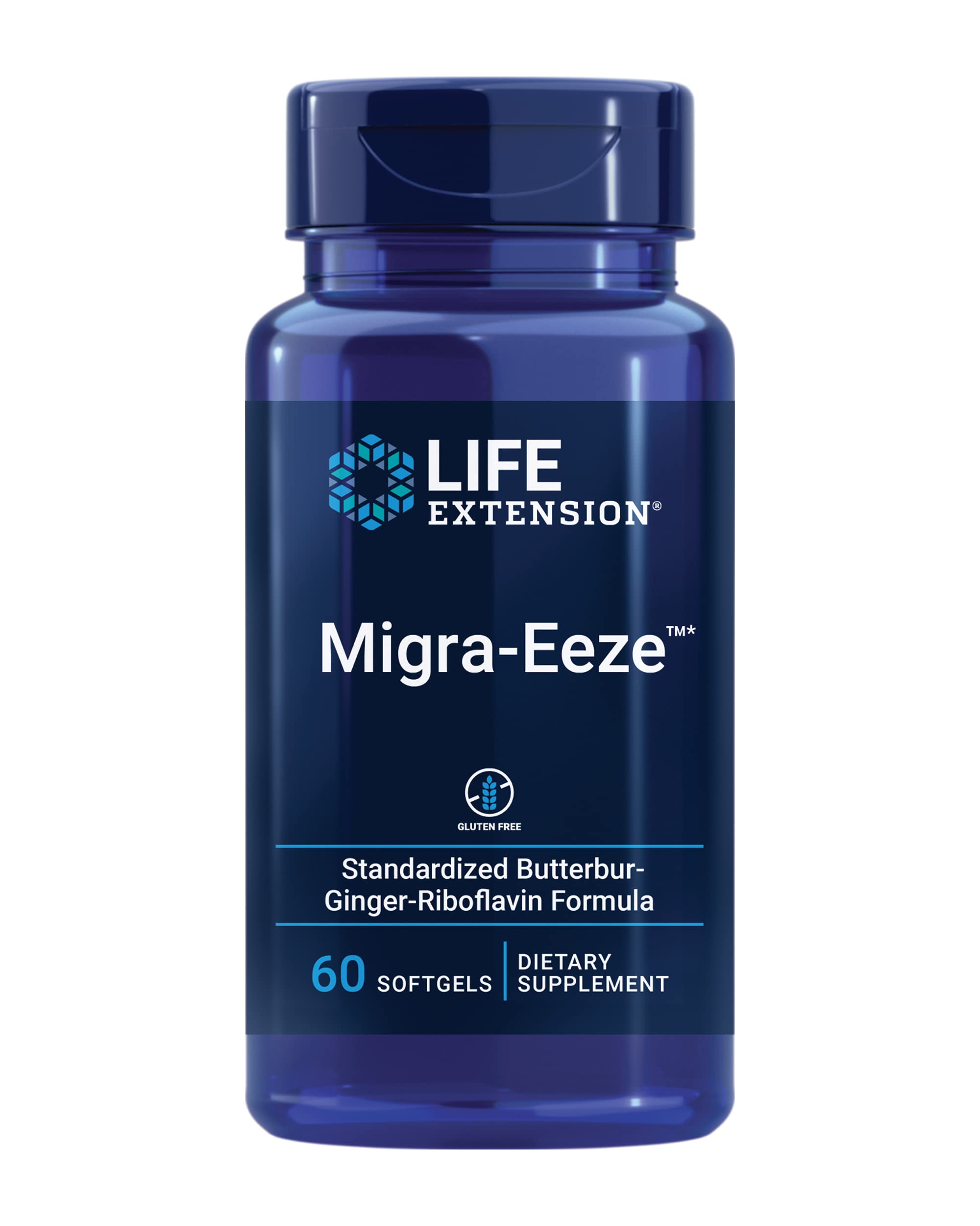 Life Extension Migra-Eeze, bouteille 60 gélules, soutien potentiel au confort de la tête.
