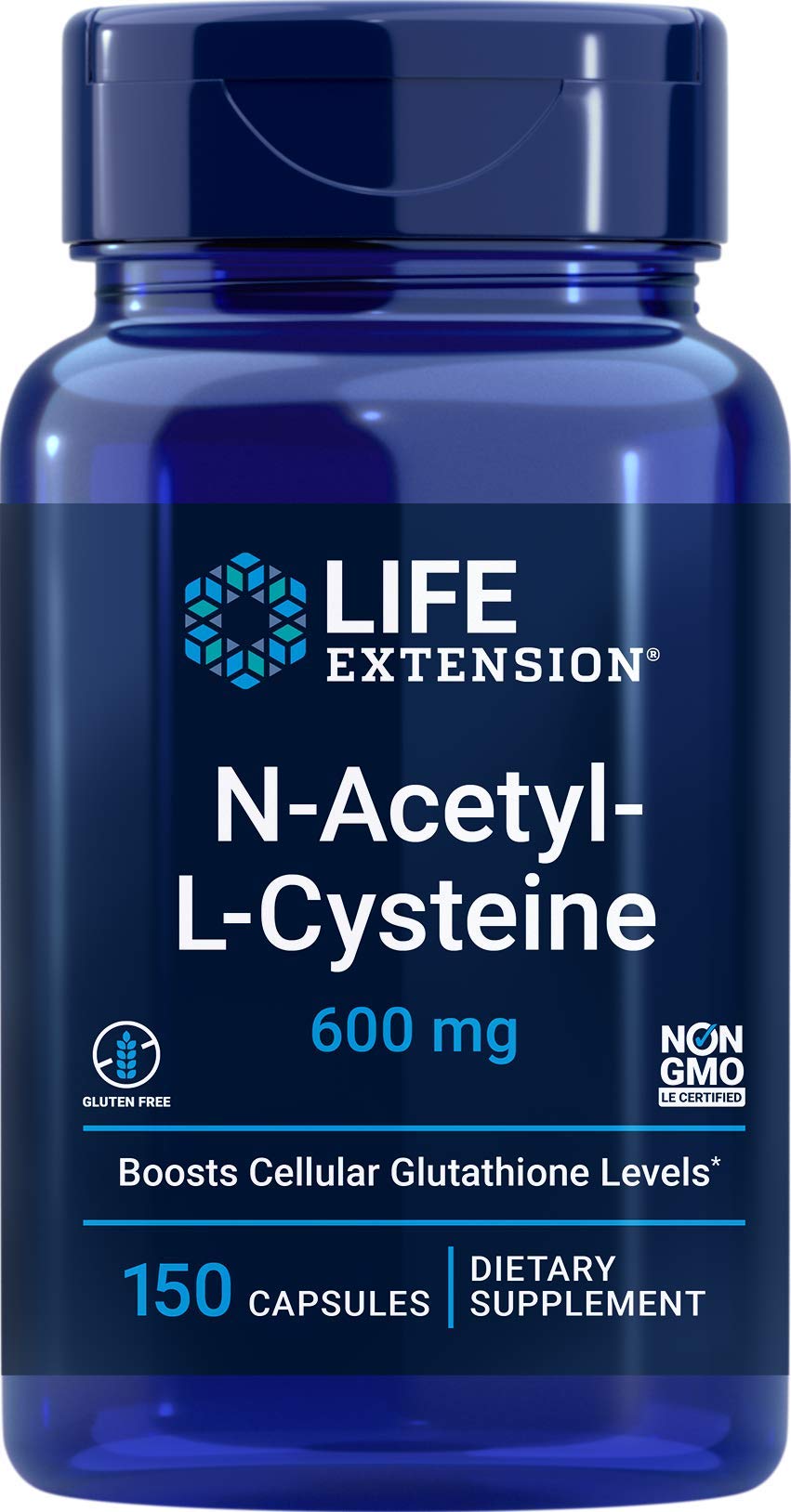 Life Extension NAC 600 mg – bouteille, soutient potentiel des voies respiratoires et de l'antioxydant.
