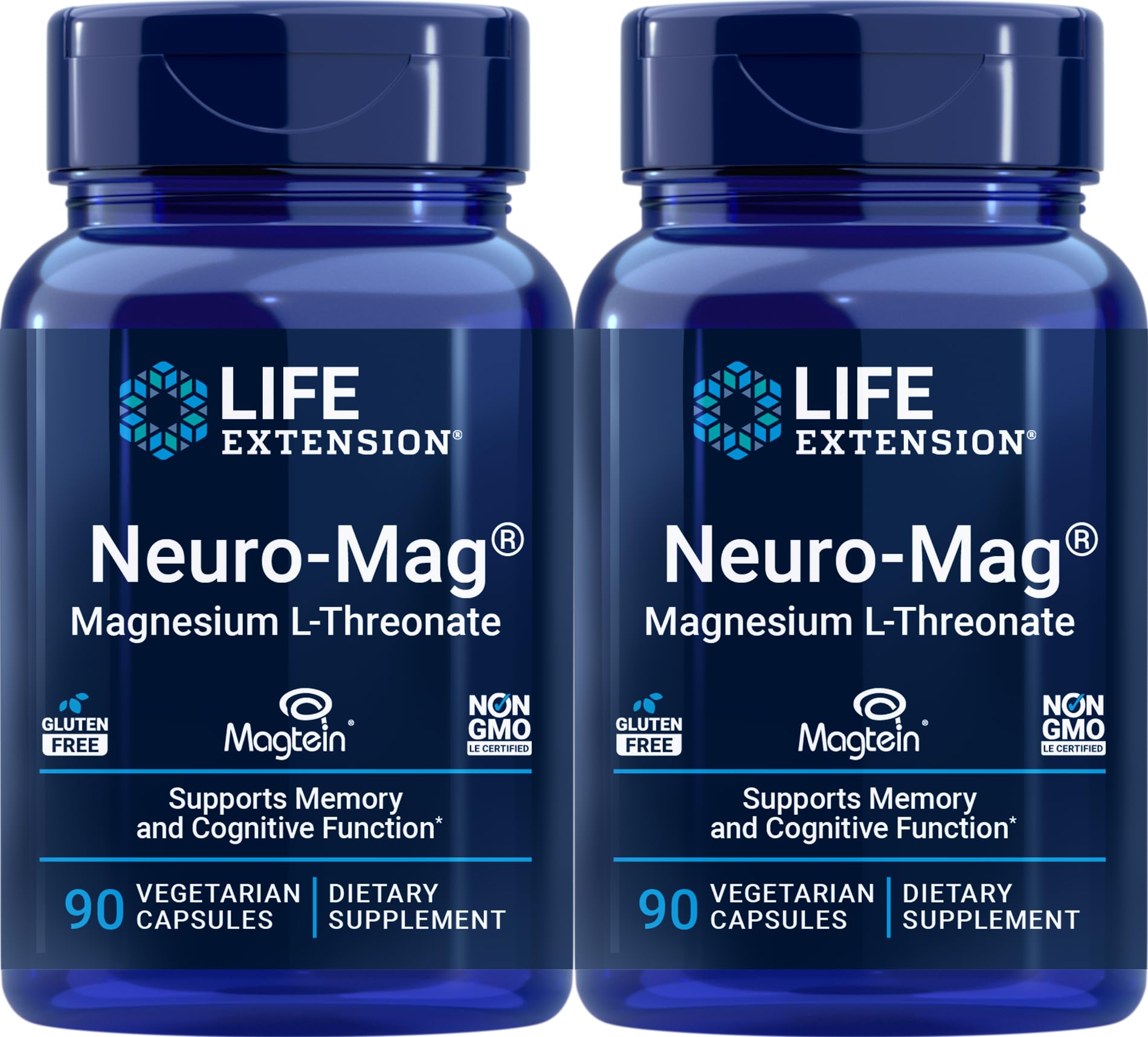 Life Extension Neuro-mag, bouteille vue de face, soutien potentiel à la concentration.