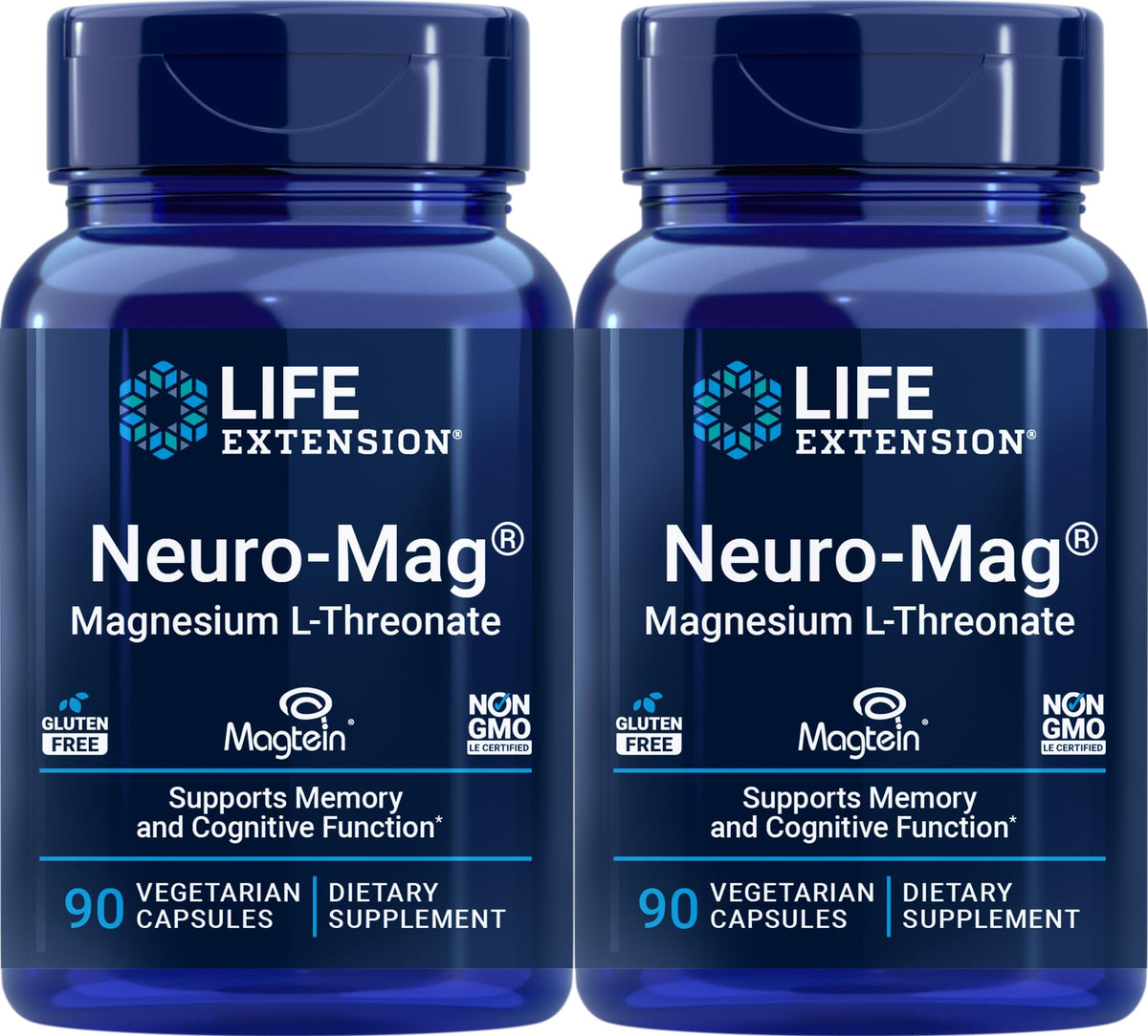 Life Extension Neuro-mag, bouteille vue de face, soutien potentiel à la concentration.