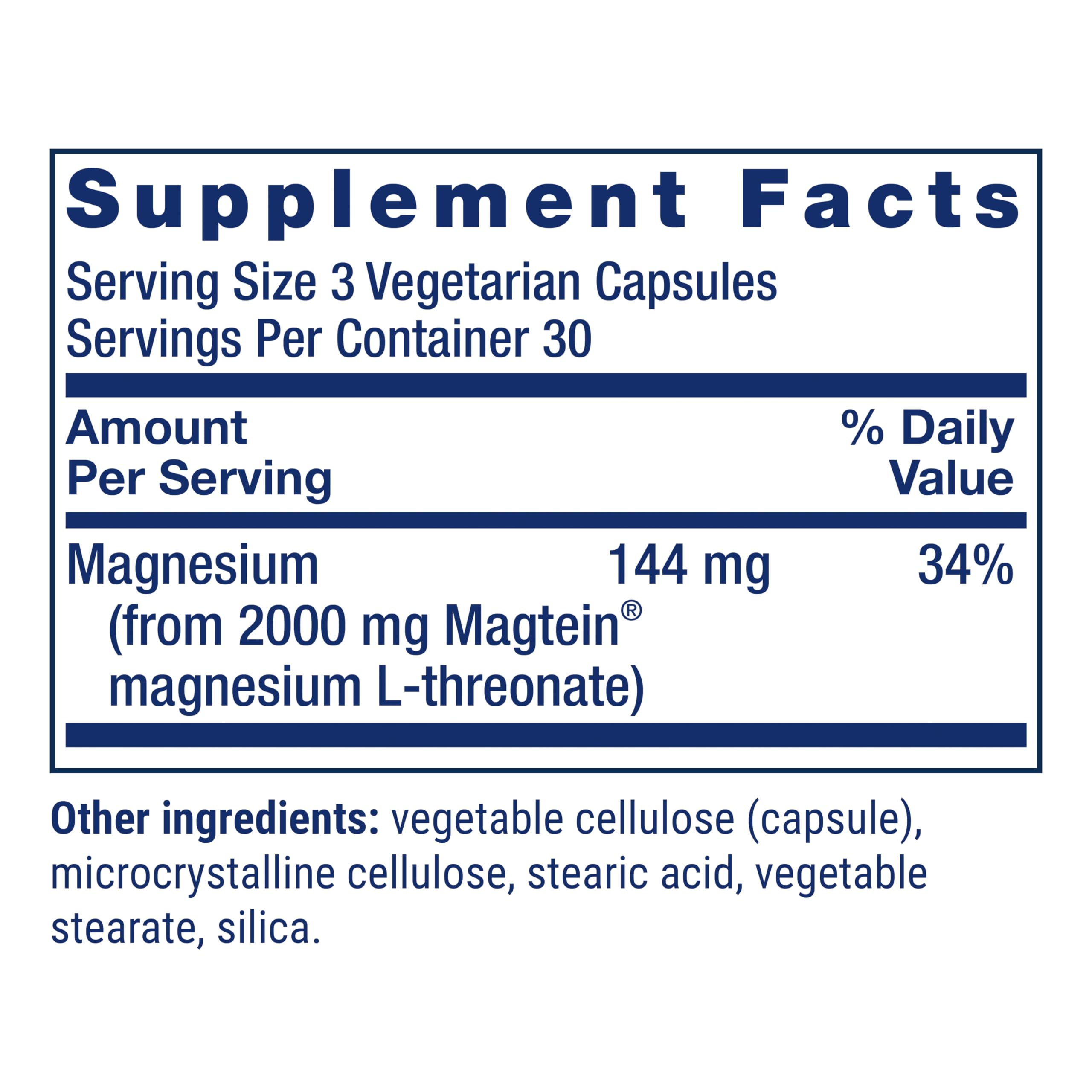 Life Extension Neuro-Mag – étiquette nutritionnelle et transparence des ingrédients