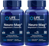 Life Extension Neuro-Mag lot de 2 bouteilles, capsules végétariennes potentiellement liées au soutien de la mémoire