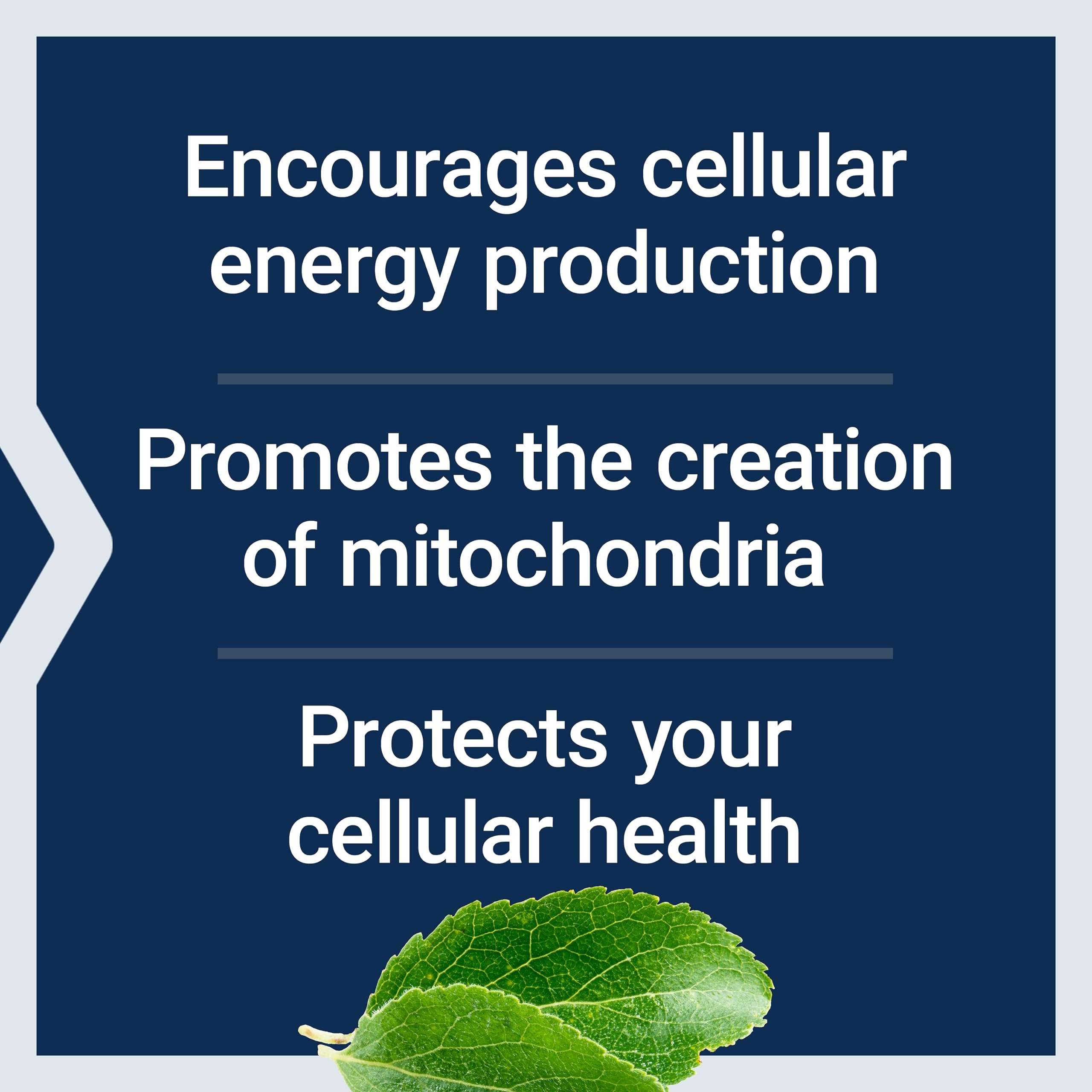 Life Extension Optimiseur Energie Mitochondriale – etiquette non-GMO et sans gluten en détail.