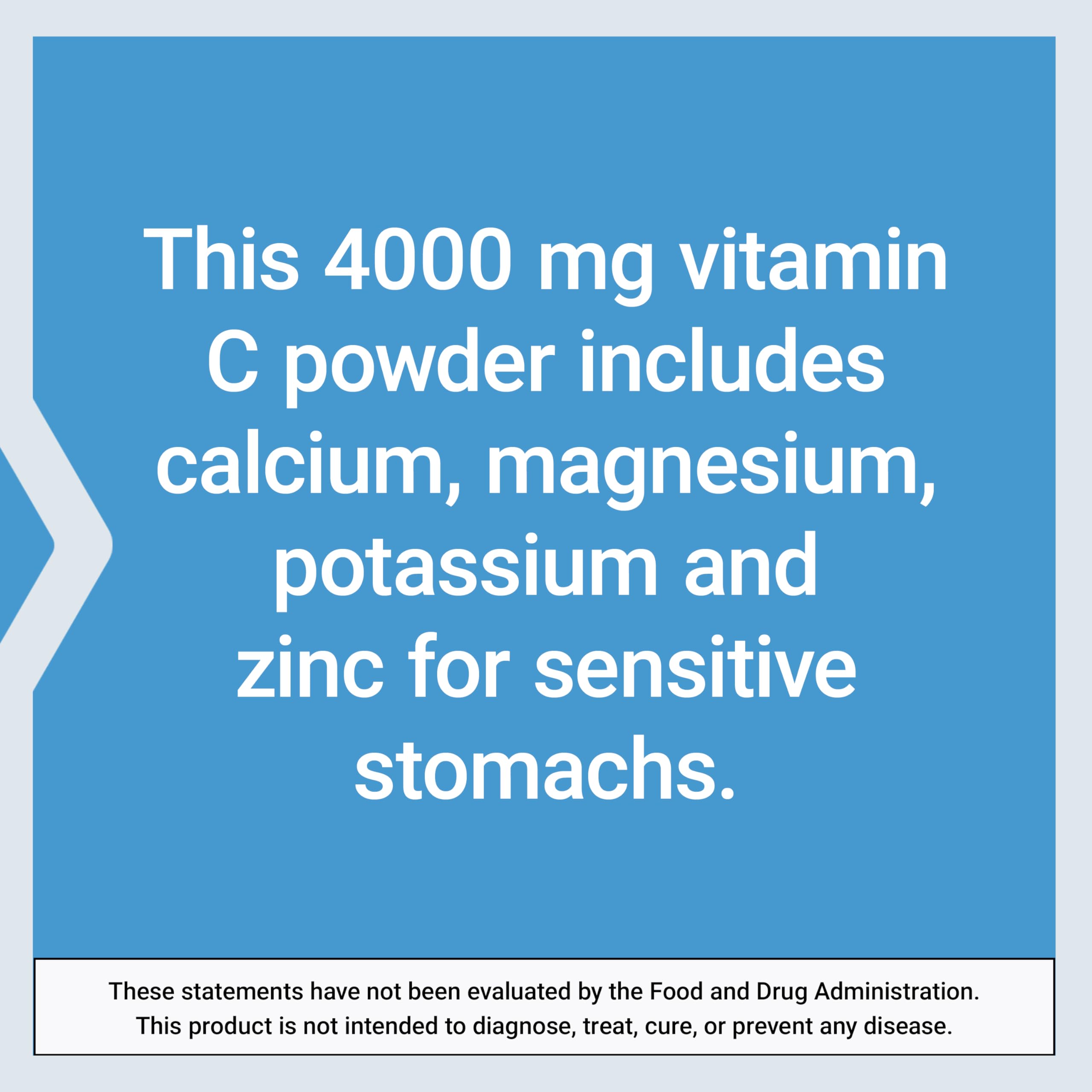Life Extension Poudre vitamine C – symbole sans gluten et formulation végétarienne.