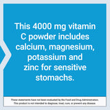 Life Extension Poudre vitamine C – symbole sans gluten et formulation végétarienne.