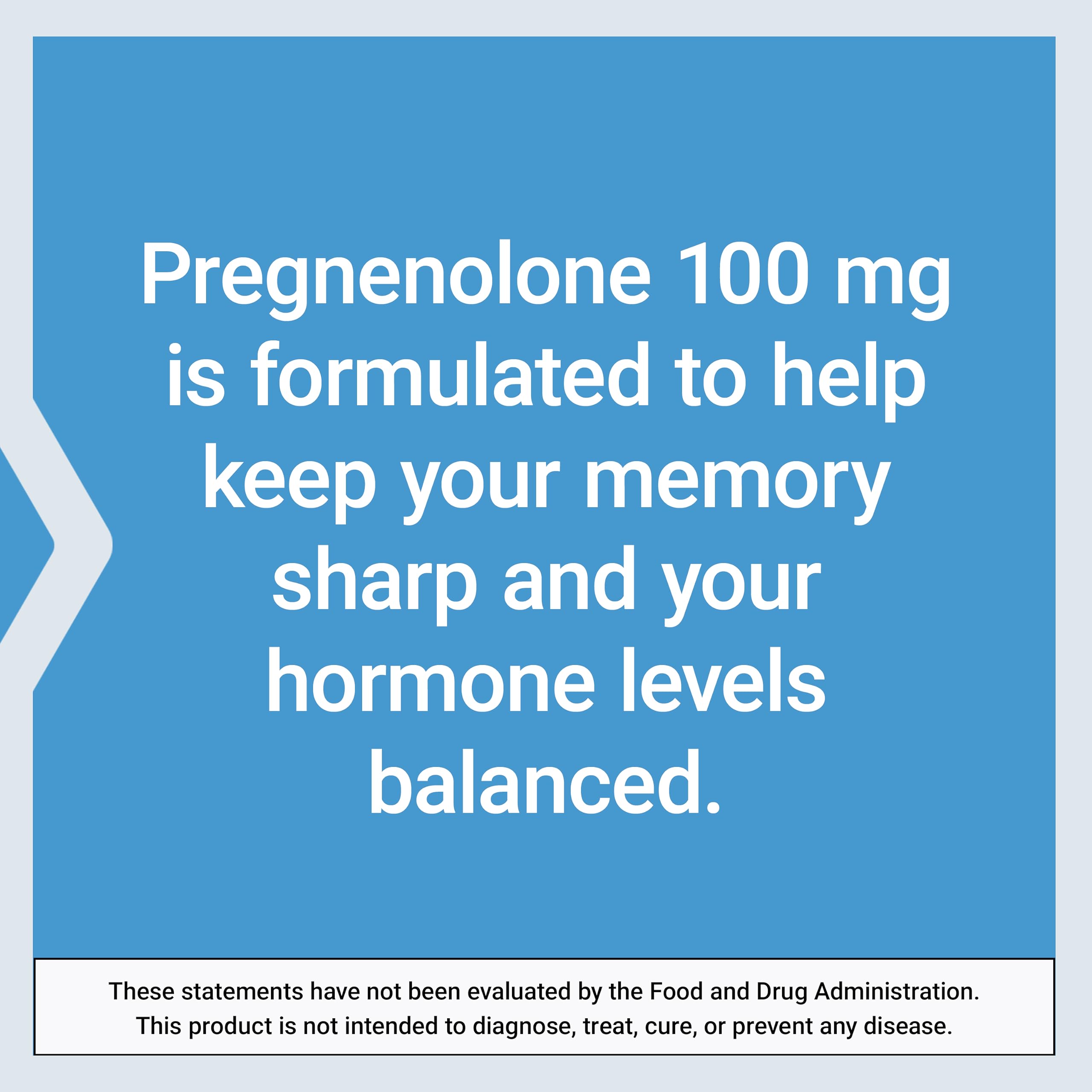 Life Extension Pregnenolone – emballage arrière – informations certifiées et sans allergènes