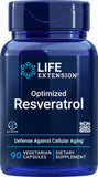 Life Extension Resveratrol: bouteille montrant la formule optimisée et ses bénéfices potentiels.