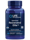 Life Extension Optimized Resveratrol Elite – capsule dans la bouteille, soutien potentiel à la santé cérébrale.