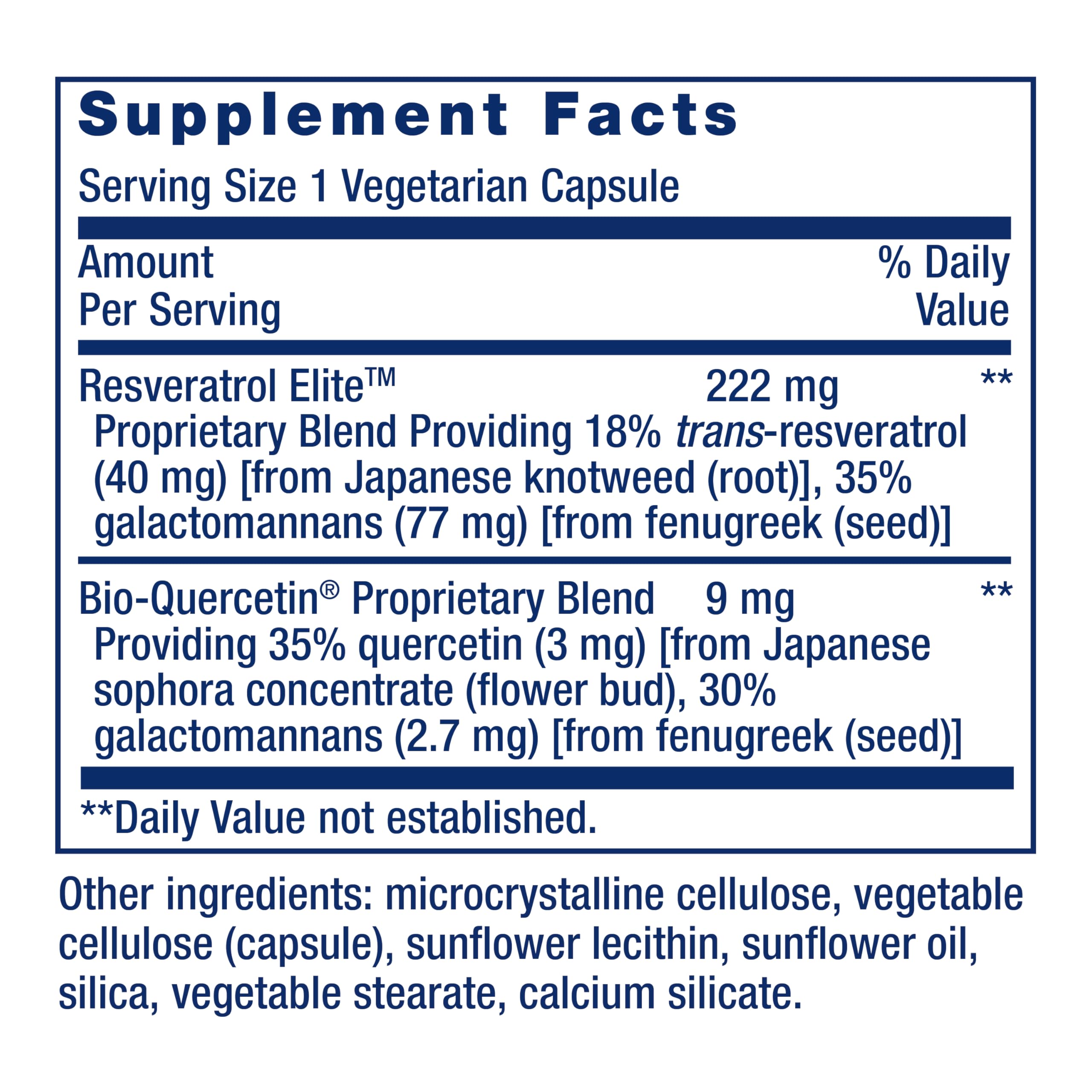 Life Extension Optimized Resveratrol Elite – capsule recouverte d’un hydrogel pour biodisponibilité potentielle.