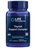 Life Extension soutiens thyroide complexe bouteille ouverte avec capsules faciles à avaler