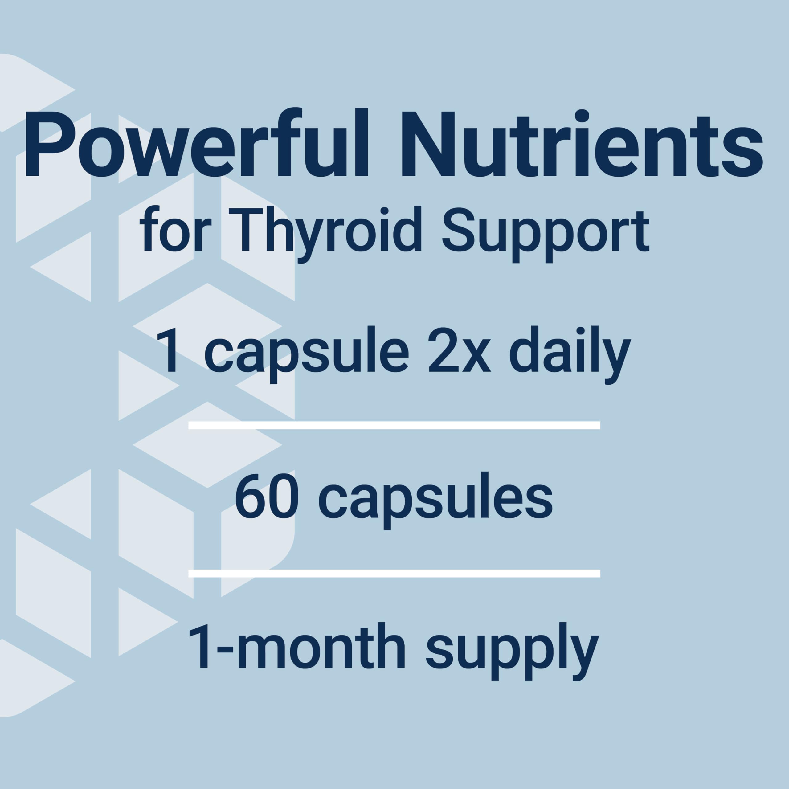 Life Extension soutiens thyroide complexe etiquette verso avec ingredients clés