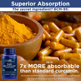 Life Extension Super Bio-Curcumin: etiquette-packaging, emballage clair et qualité certifiée non-OGM.