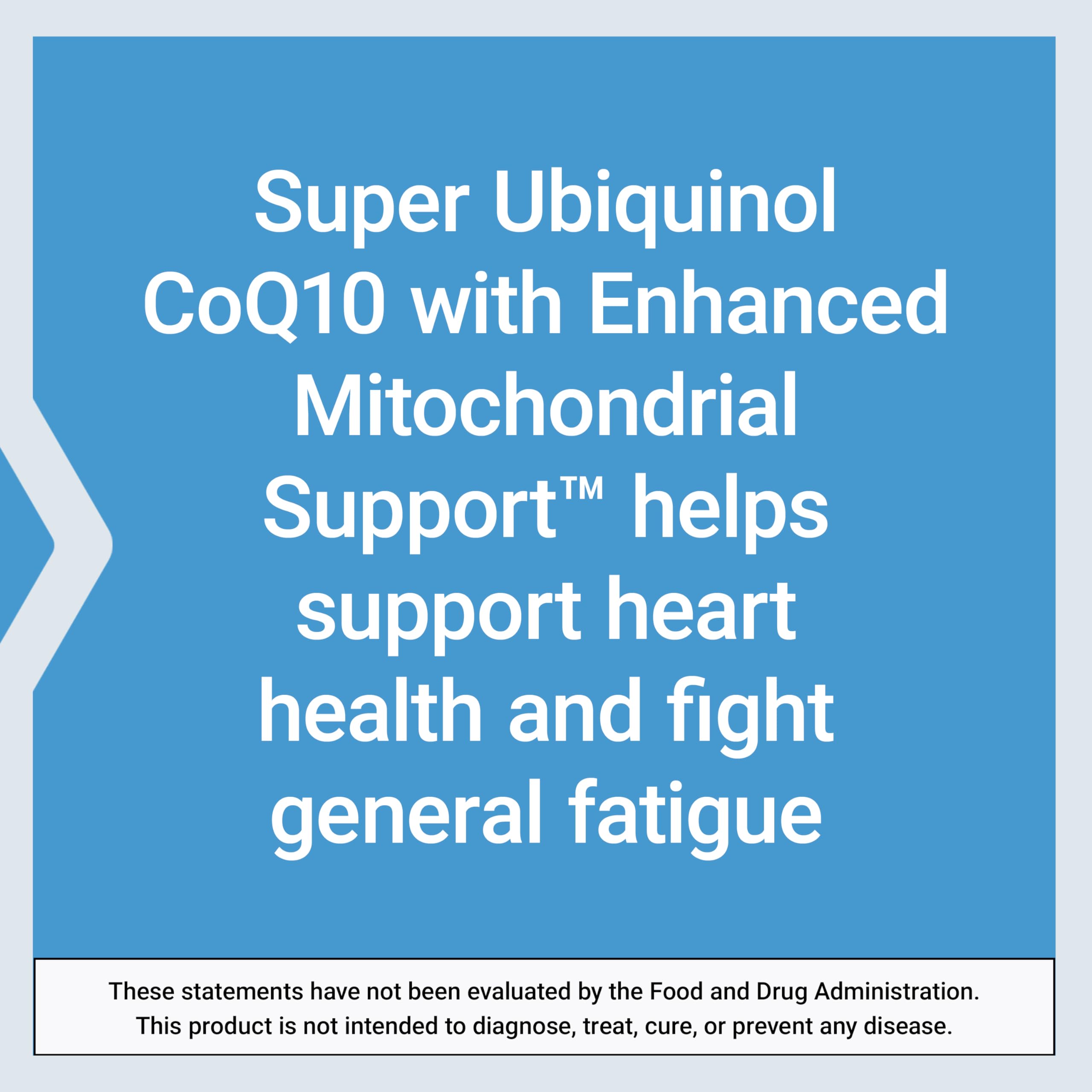 Life Extension Super Ubiquinol CoQ10 – dosage de 50 mg par gélule clairement indiqué