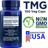 Capsules liquides Life Extension TMG faciles à avaler en routine.