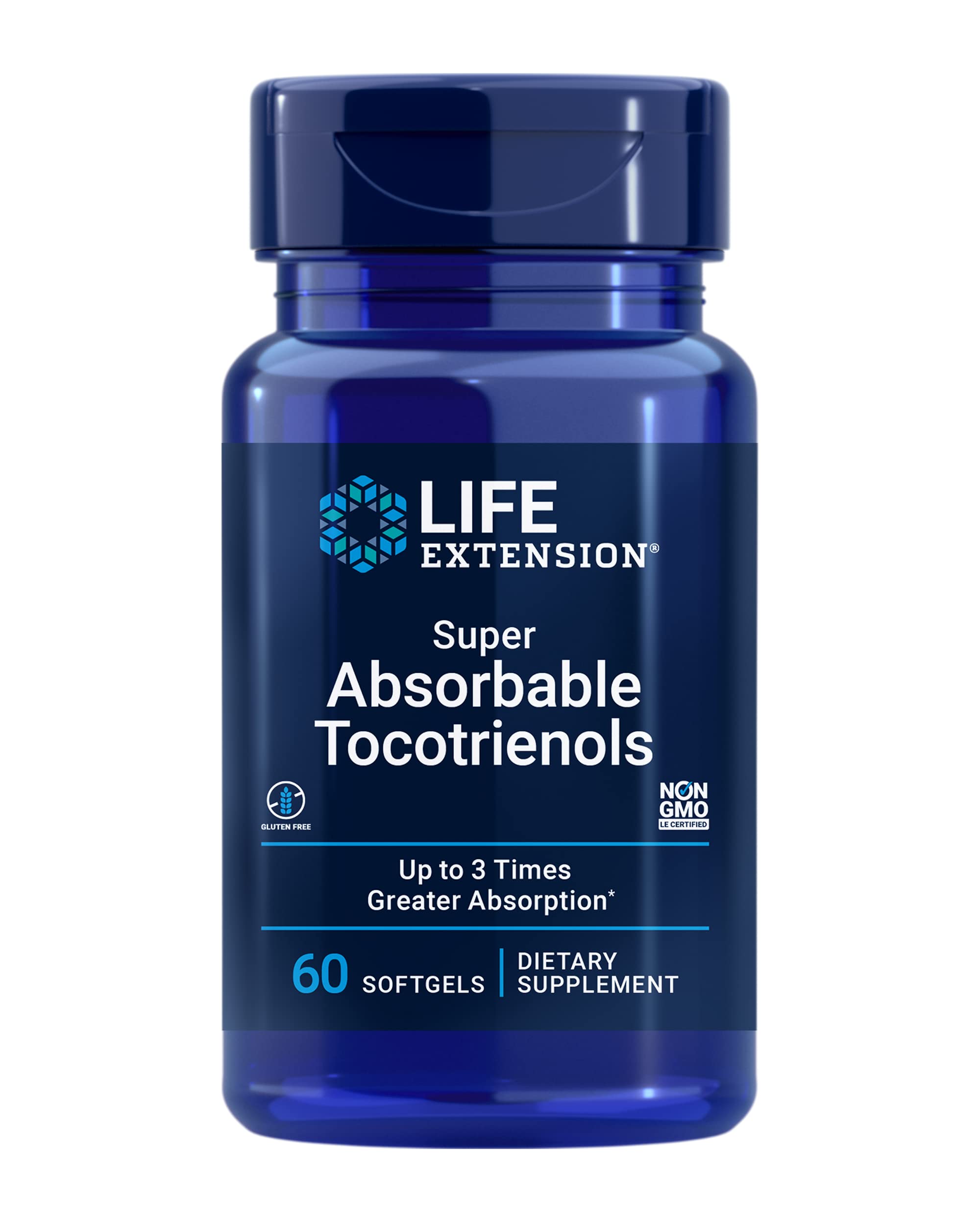 Life Extension Tocotrienols: bouteille affichant une formule avancée pour le bien-être quotidien.