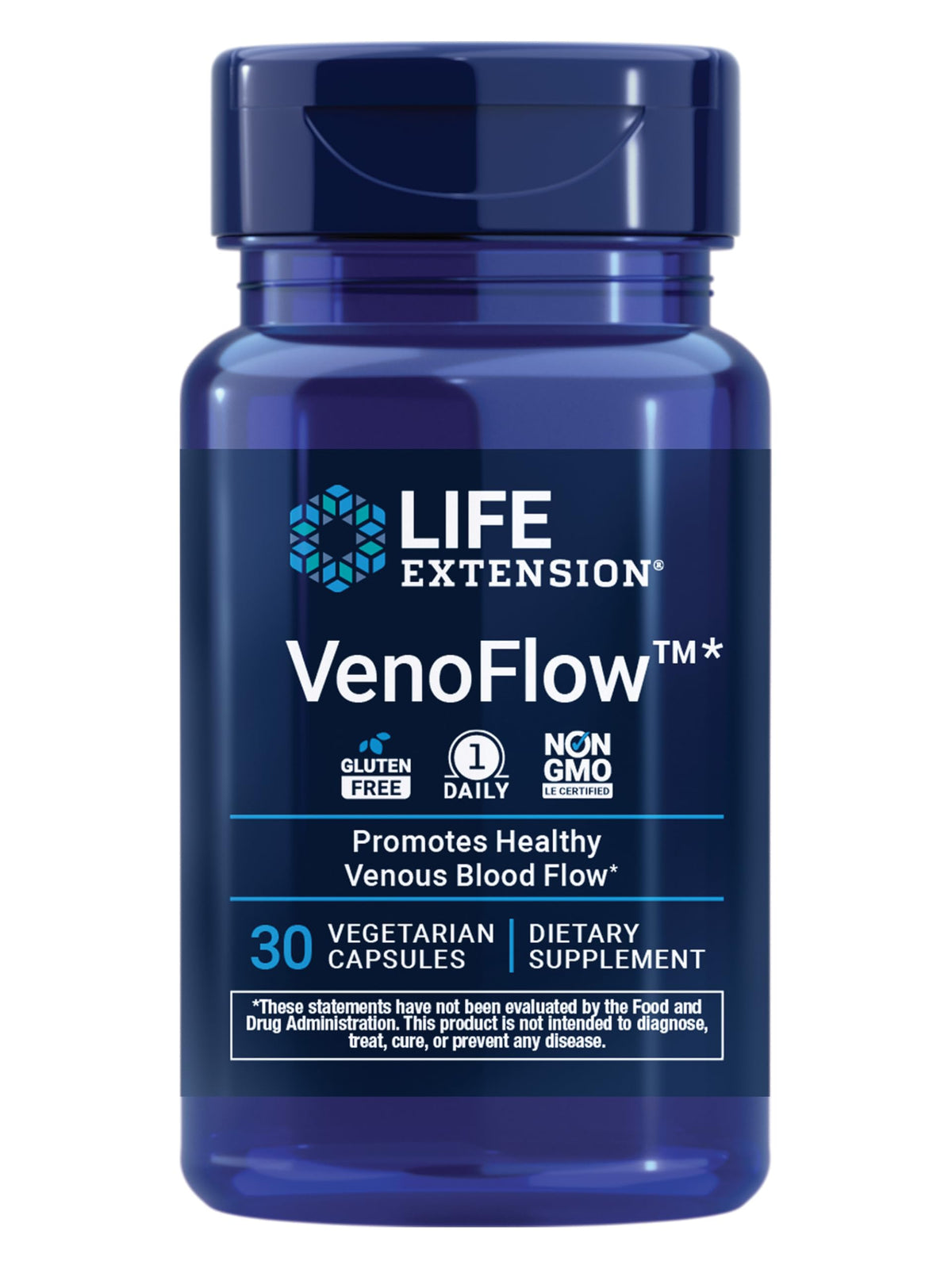 Life Extension VenoFlow : bouteille de capsules, soutien possible à la circulation sanguine.