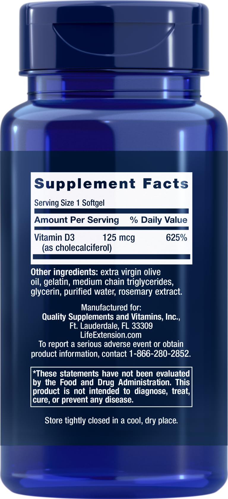 Life Extension D3 5000 UI – softgels faciles à avaler pour immunité potentielle.