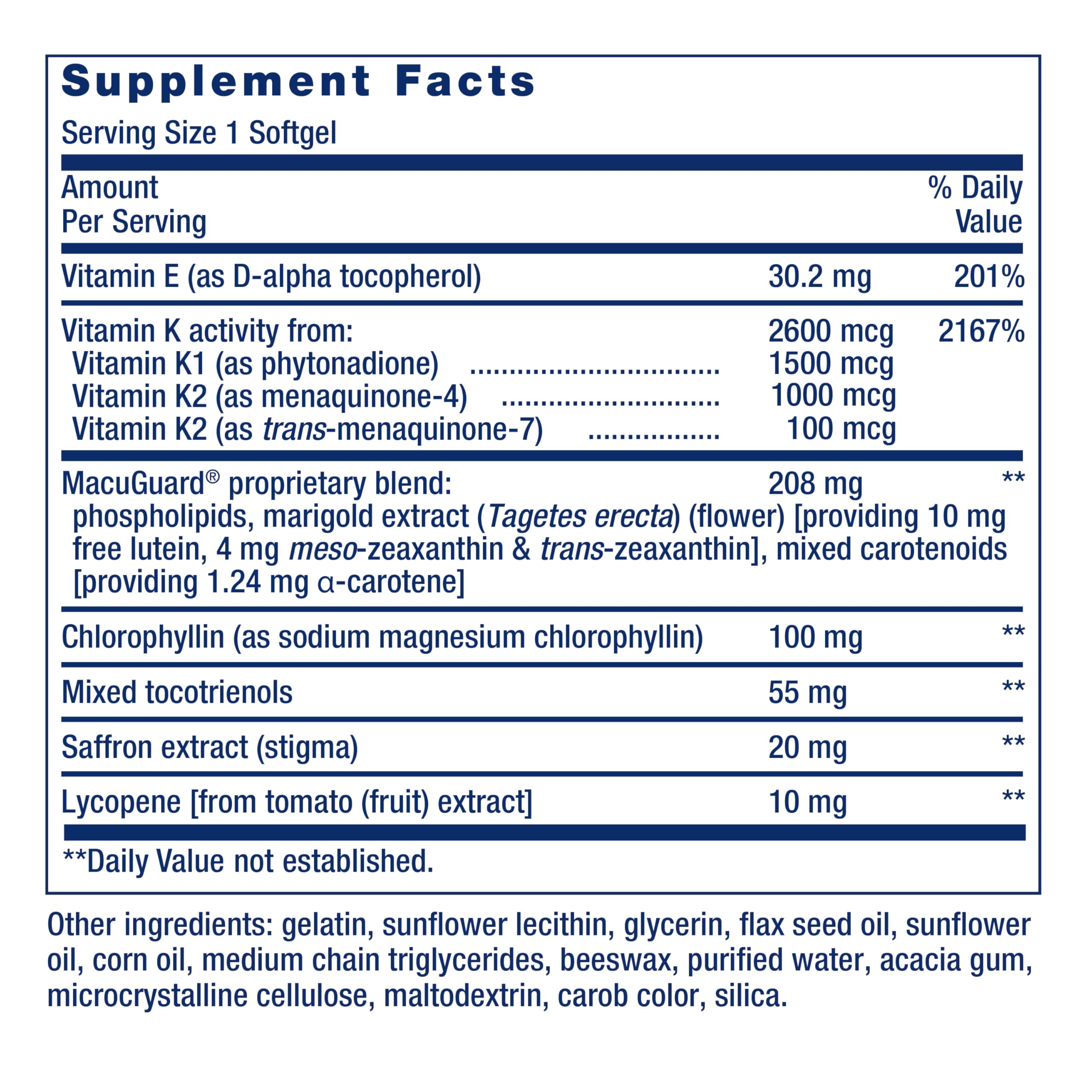 Life Extension complexe vitamine K: K1 et K2 pour un équilibre calcique.