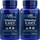 Life Extension D et K avec Sea-Iodine – bouteille 90 capsules pour le soutien quotidien